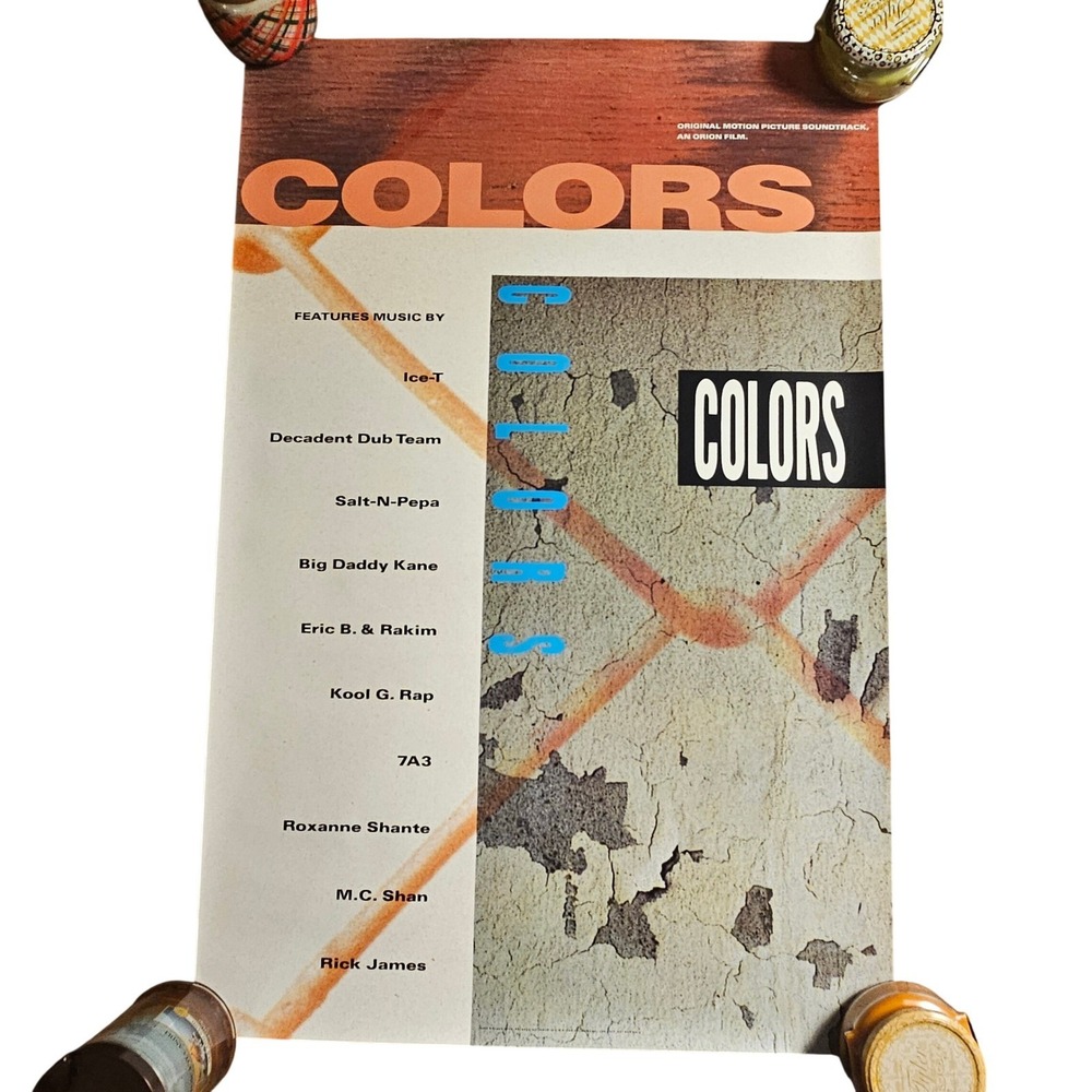 Colors (Original Motion Picture Soundtrack) Vintage‎ 1988 Promo Poster 23x35